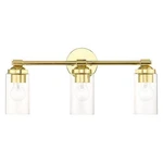 Livex Lighting 18083-02 Gold Polished Brass 3-LIGHT Modern Wall Vanity Fixture. Fixed Price $89.00.