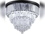 Cotulin Luxurious Black Flush Mount Crystal Chandelier, K9 Raindrop. Fixed Price $99.99.