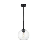 Living District Baxter 1 Light Pendant, Black/clear, 7.9" - LD2206BK. Fixed Price $84.00.
