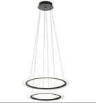 Elan Hyvo 25"W Brushed Nickel 2-RING Led Pendant Light. Fixed Price $799.00.