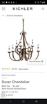 Kichler Dover Multi-tier 9-LIGHT Brown Chandelier Satin Etched Seeded Glass. Fixed Price $200.00.