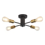 Adsensty 17.5" 4-LIGHT Black And Gold Sputnik Transitional Flush Mount Ceiling. Fixed Price $20.99.