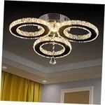 Led Crystal Pendant Ceiling Light 13X3.5 Inches Rings Warm White. Fixed Price $73.06.