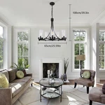 5 Light Pendant Wagon Wheel Chandelier Adjustable High Ceiling Fixture. Fixed Price $248.46.