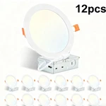 Panel Light 12 Pack 5CCT Led 6 Inch Recessed Ceiling Dimmable With Junction Box. Fixed Price $76.99.