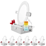Luxrite 5" Ultra Thin Led Recessed Light 12W 5CCT Dimmable 1000 Lumens 6-PACK. Fixed Price $133.95.