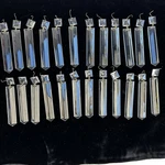 Colonial Crystals Square Clear Glass Prisms Chandelier Lamp Vintage Lot 24 4.75". Fixed Price $74.50.
