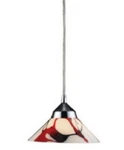Elk 1477/1CRW Refraction Light 7" Polished Chrome Ceiling Creme White Glas. Fixed Price $49.65.