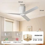 Roomratv 52 Flush Mount Ceiling Fan W/ Dimmable Led Light Remote Dc Motor. Fixed Price $89.99.