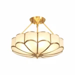 Oukaning 23 In. Tiffany Semi-flush Mount Gold Ceiling Light W/amber Glass Shade. Fixed Price $170.95.