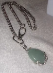 Stainless Steel Green Adventurine Stone Pendant Necklace. Fixed Price $25.00.