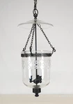 Vintage Bell & Jar Cut Lead Heavy Bronze Finish Solid Brass Frame Chandelier. Fixed Price $950.00.