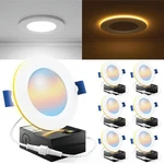 Sunco 6 Pack 4 Inch Led Recessed Lights With Night Light, Slim Ceiling Lighti.... Fixed Price $77.77.