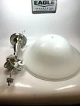 Satco Nuvo 60-1827 Semi-flush Dome Brush Nickel Satin White Glass 60W Bulb. Fixed Price $32.97.