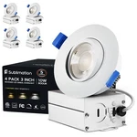 Sublimation 4 Packs 3 Inch Gimbal Led Recessed Light With Junction Box 10W,WA.... Fixed Price $77.80.