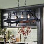 Wuzups 3-LIGHT Black Metal Pot Hanging Rack Chandelier, Rustic Farmhouse. Fixed Price $118.82.