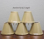 SET/5 Pottery Barn Beaded Dupioni Silk Chandelier Lamp Shades * Celadon Green. Fixed Price $54.95.