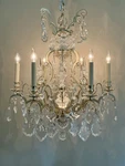 Schonbek Crystal Chandelier Renaissance Collection French Antique Silver 7 Light. Fixed Price $3200.00.