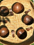 Creative Natural Coconut Shell Wooden Bowl And Spoon Set Tableware Kitchen Tool. Fixed Price $52.00.