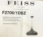 Feiss F2706-1-DBZ Contemporary 16IN Tall Dark Bronze Pendant Lighting Fixture. Fixed Price $319.99.