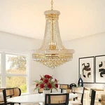 24" Gold Crystal Chandeliers Luxury Empire Ceiling Lamp Hanging Pendant Lights. Fixed Price $227.99.