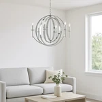 World Imports Rondure 6-LIGHT Polished Nickel Chandelier, Adjustable Height. Fixed Price $362.23.