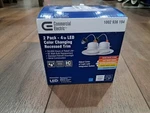 Commercial Electric 65W 650LM 4" Led Color Changing Recessed Trim - White 2 Pack. Fixed Price $18.99.
