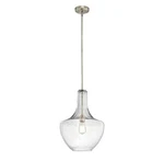 Kichler "everly" Pendant Light Model# 42046NICS-BRUSHED Nickel W/ Seedy Glass. Fixed Price $150.00.