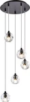 Eren Pendant LAMP-5 Light Black And Clear Fixture. Fixed Price $465.00.