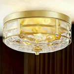 Uolfin Y7RRE6HD23695ZF Amelia Brass Gold Flush Mount, Water Ripple Glass Shade. Fixed Price $79.99.