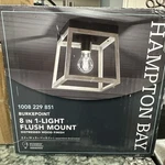 New Hampton Bay Burkepoint 8.25 In. 1-LIGHT Woodgrain Flush Mount 1008 229 851 *. Fixed Price $10.50.