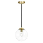 Society Zeno 10 In. 1-LIGHT Clear/brass Globe Pendant With Glass Shade. Fixed Price $28.50.