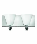 Fredrick Ramond Two Light Vanity With Etched Opal Glass, Polished Chrome. Fixed Price $48.00.