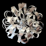 Quoizel Platinum Metal Ribbons Pendant Ceiling Light Fixture Mcm Vintage Style. Fixed Price $239.95.