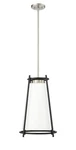 Brushed Nickel One Light Pendant From The Milroe Collection. Fixed Price $279.90.