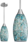 Edishine 60 -watt 1 Light Blue Adjustable Pendant With Hand Blown Glass. Fixed Price $34.95.