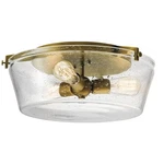 Kichler Alton Flush Mount 3LT, Natural Brass, Clear Seeded - 45299NBR. Fixed Price $449.99.