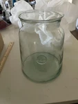 Pottery Barn Recycled Glass Mason Jar Vase Bee Stamp Small 9.25". Fixed Price $35.00.