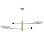 White Disk Shade Ceiling Light Counterbalance Brass Chandelier Best Gift. Fixed Price $352.09.