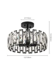 Rennnsan Joey 12.9 In. W 5-LIGHT Black /crystal Semi- Flush Mount Ceiling. Fixed Price $79.99.