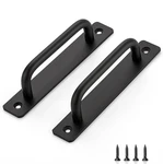 Ravinte Barn Door Handles 2 Pack Sliding 5 Hole Centers, Black. Fixed Price $13.99.