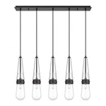 Innovations Milan 5LT 4" Cord Linear Pendant, Bk/cl 125-452-1P-BK-G452-4CL. Fixed Price $1678.60.