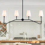 Viluxy Classic Linear Chandelier Off-white Fabric Modern Kitchen Island Penda.... Fixed Price $197.18.