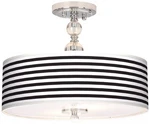 Modern Ceiling Light Semi Flush Mount Fixture Black Stripe Giclee 16" Bedroom. Fixed Price $274.99.