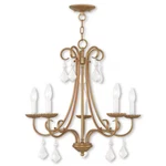 Livex Lighting 40875-48 Daphne Antique Gold Leaf Chandel. Fixed Price $299.90.