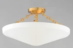 Visual Comfort Mollino Style Plaster White & Gold Semi Flush Mount Chandelier. Fixed Price $269.00.