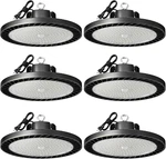 250W Led High Bay Lights 37500LM 5000K Daylight, 6 Pack For Warehouse & Garage. Fixed Price $341.99.