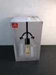 Globe Electric 67000097 1-LIGHT Matte Black Pendant, Clear Glass, Adjustable Hei. Fixed Price $46.40.