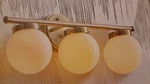 Nib: Nice Bathroom 24"-W 3-LITE Vanity Wall Light W/ Opal Glass Globe Shade. Fixed Price $79.95.