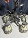 2 Chloe Lighting Belle Tiffany-style 5-LIGHT Mission Chandelier. Fixed Price $200.00.